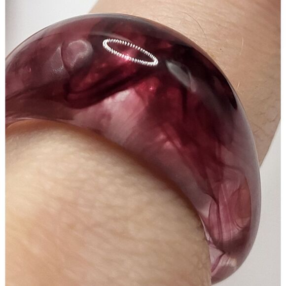 New Without Tags Pink Clear Chunky Ring Size 8 - Picture 2 of 4